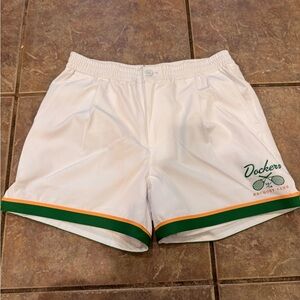 NWT Dockers White Shorts with Green and Orange Accents Raquet Club